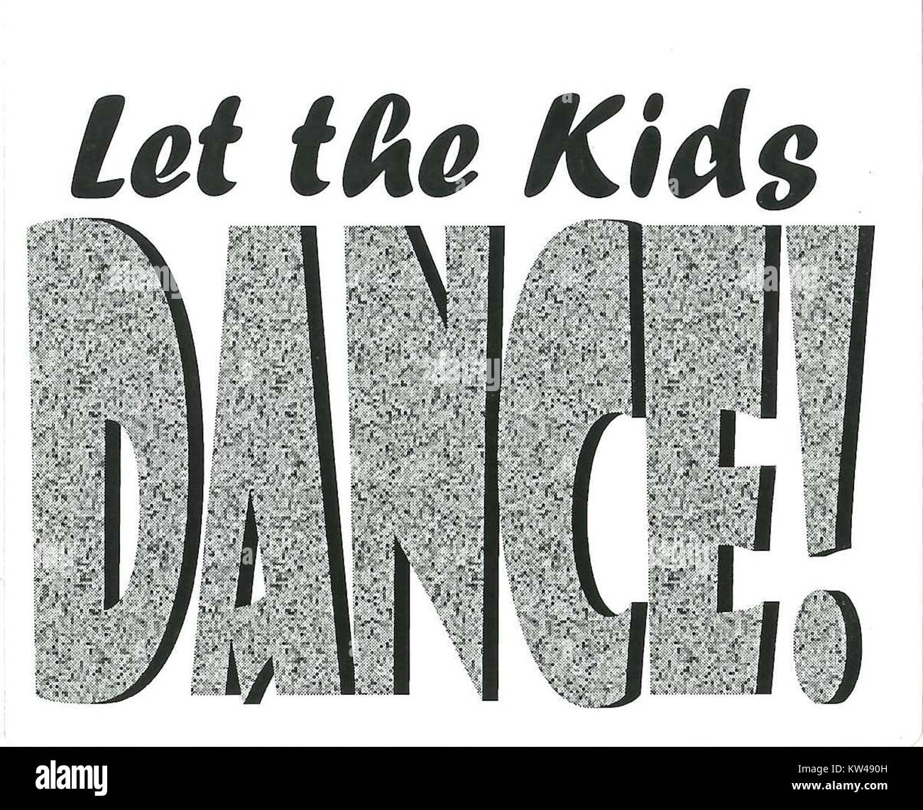 Ein Aufkleber aus dem Jahr 2000, der gegen die Seattle Teen Dance Ordinance gerichtet ist, eine Verordnung, die unbeaufsichtigte Tänze für Teenager in der Stadt einschränkte. Der Aufkleber spiegelt die lokalen sozialen und politischen Gefühle der damaligen Zeit wider. Stockfoto