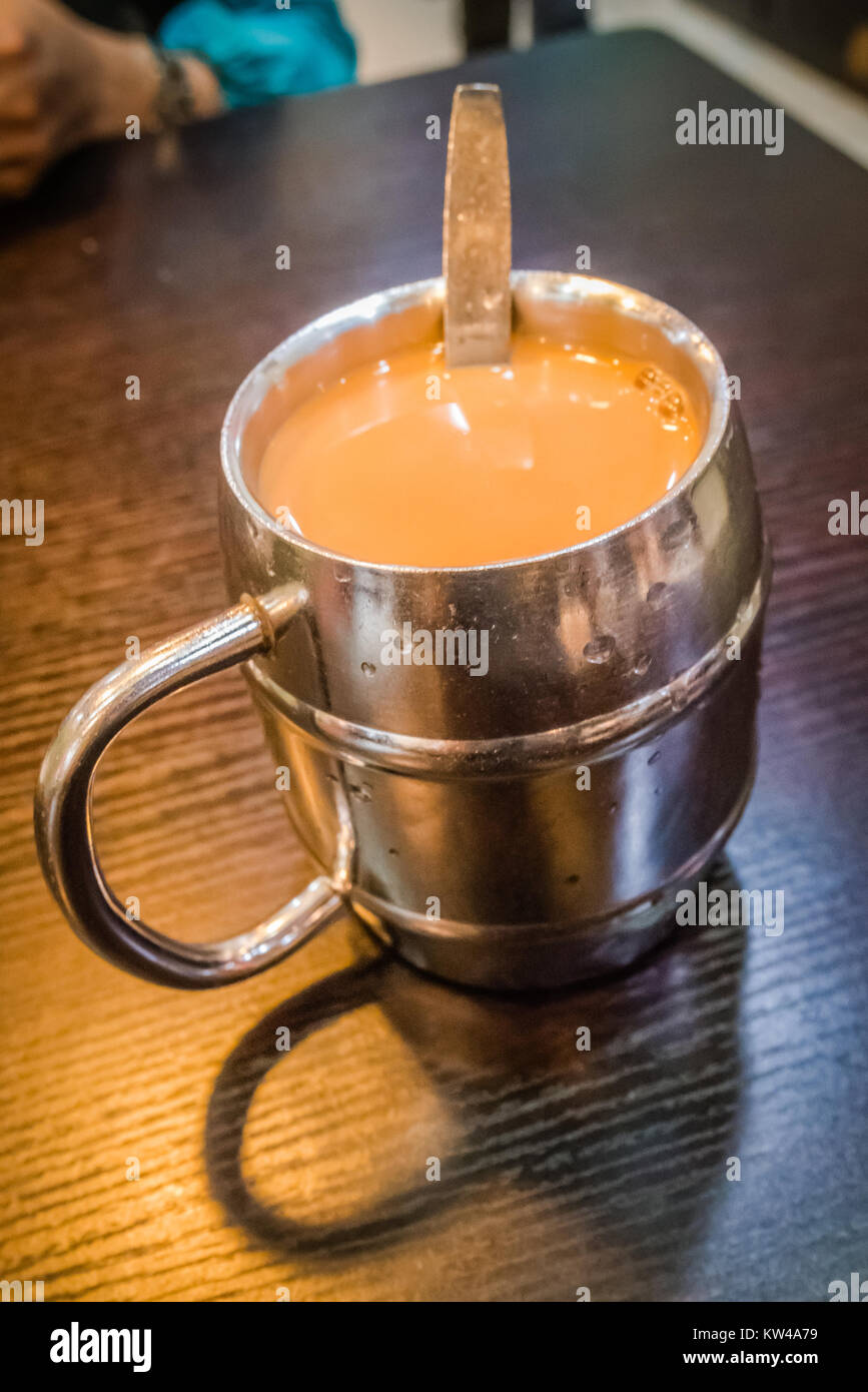 Hong Kong Stil heißer Milch, Kaffee Stockfoto