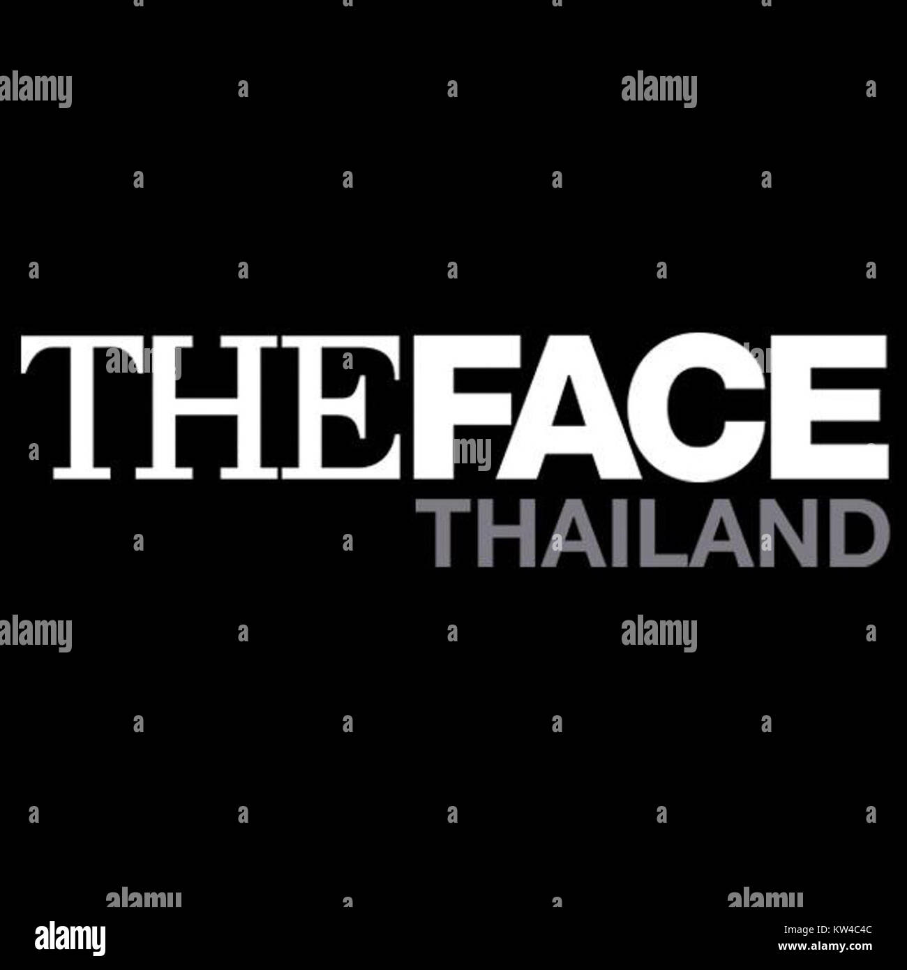 Das Logo für *The Face Thailand*, eine beliebte Reality-TV-Show, repräsentiert das Branding der Serie. Es ist weithin als Symbol für Mode- und Modelwettbewerb anerkannt und konzentriert sich auf Talententfindung und berufliche Entwicklung in der Modebranche. Stockfoto