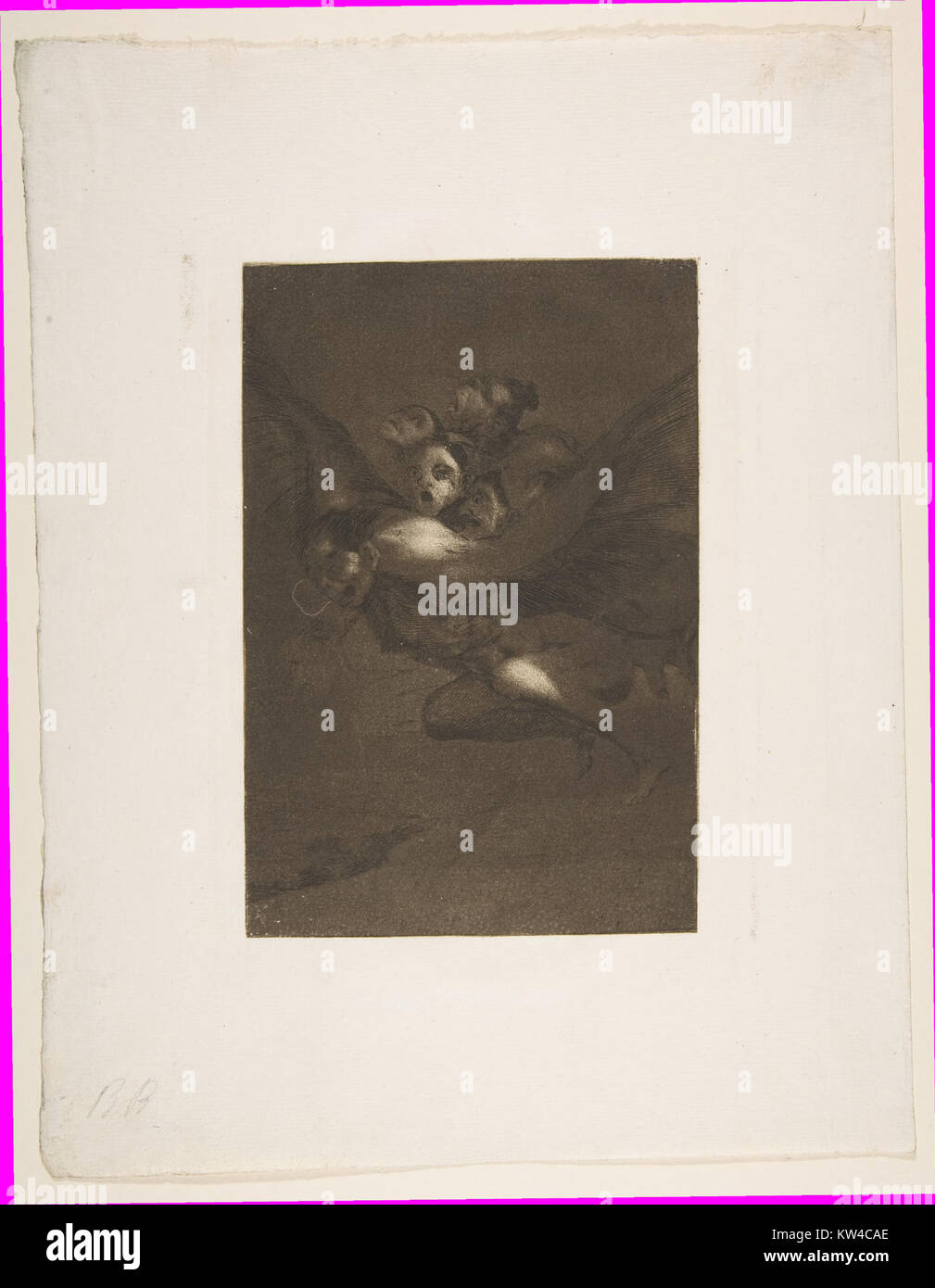 „Bon Voyage (Buen Viaje)“ ist ein Druck aus der Serie „die Caprices“ (Los Caprichos) von Francisco Goya, der eine satirische Szene des Abgangs eines travelerâ darstellt. Stockfoto