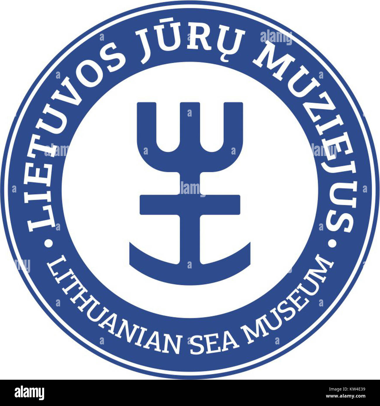 Das Logo des Litauischen Meeresmuseums repräsentiert das maritime Erbe der countryâ und konzentriert sich auf die Bewahrung der Geschichte der Küstenregionen, des maritimen Lebens und der Traditionen von Lithuaniaâ. Stockfoto
