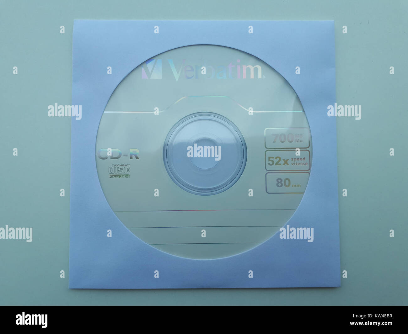 Blauen Farbstich Papier Hülle mit CD 1. Stockfoto