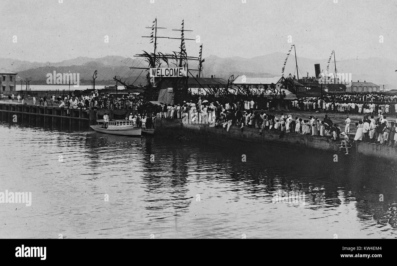 Admiral John jellicoe Landung in Suva, Fidschi, 1919. Stockfoto