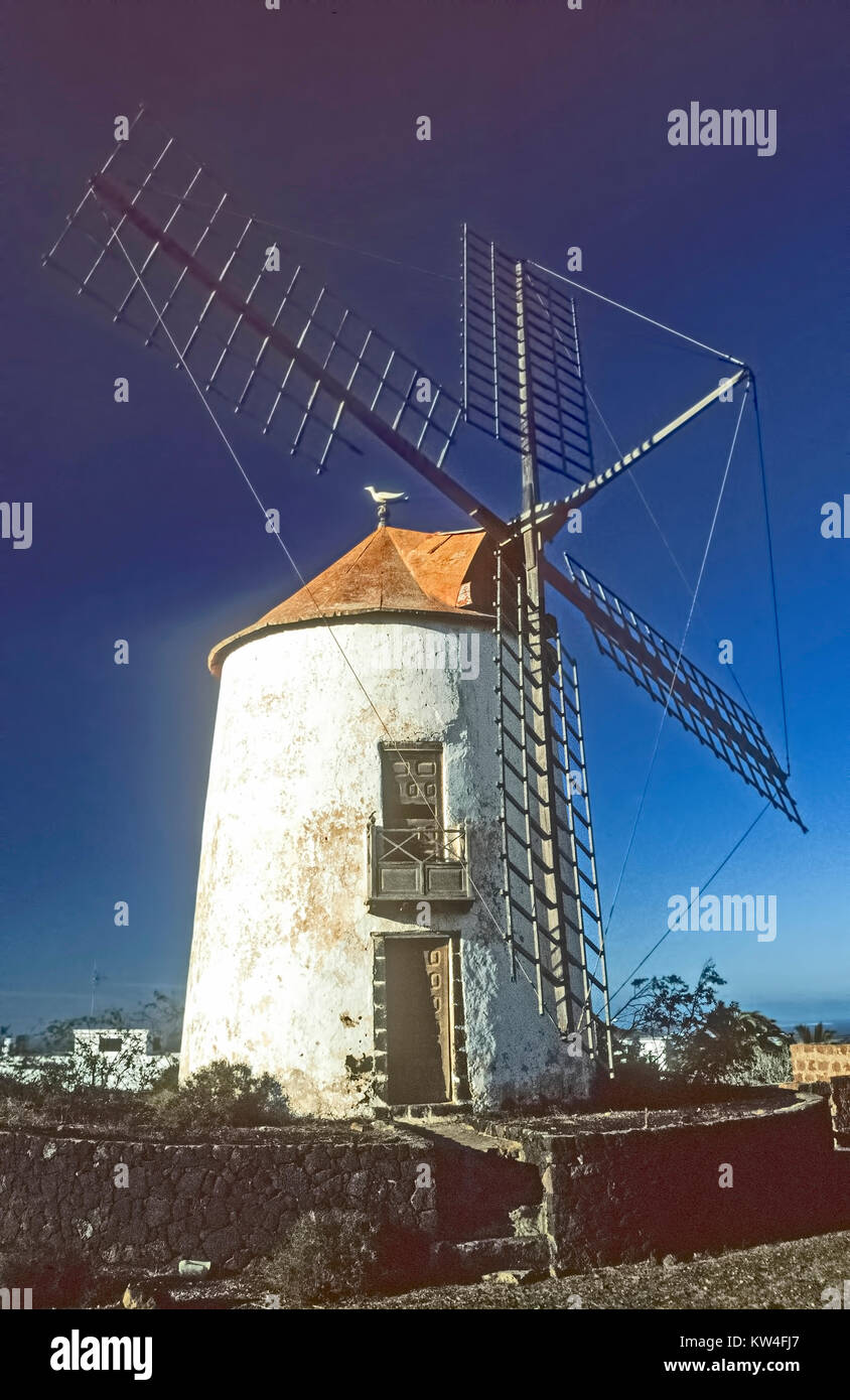 Windmühle, Lanzarote, Kanarische Inseln Stockfoto