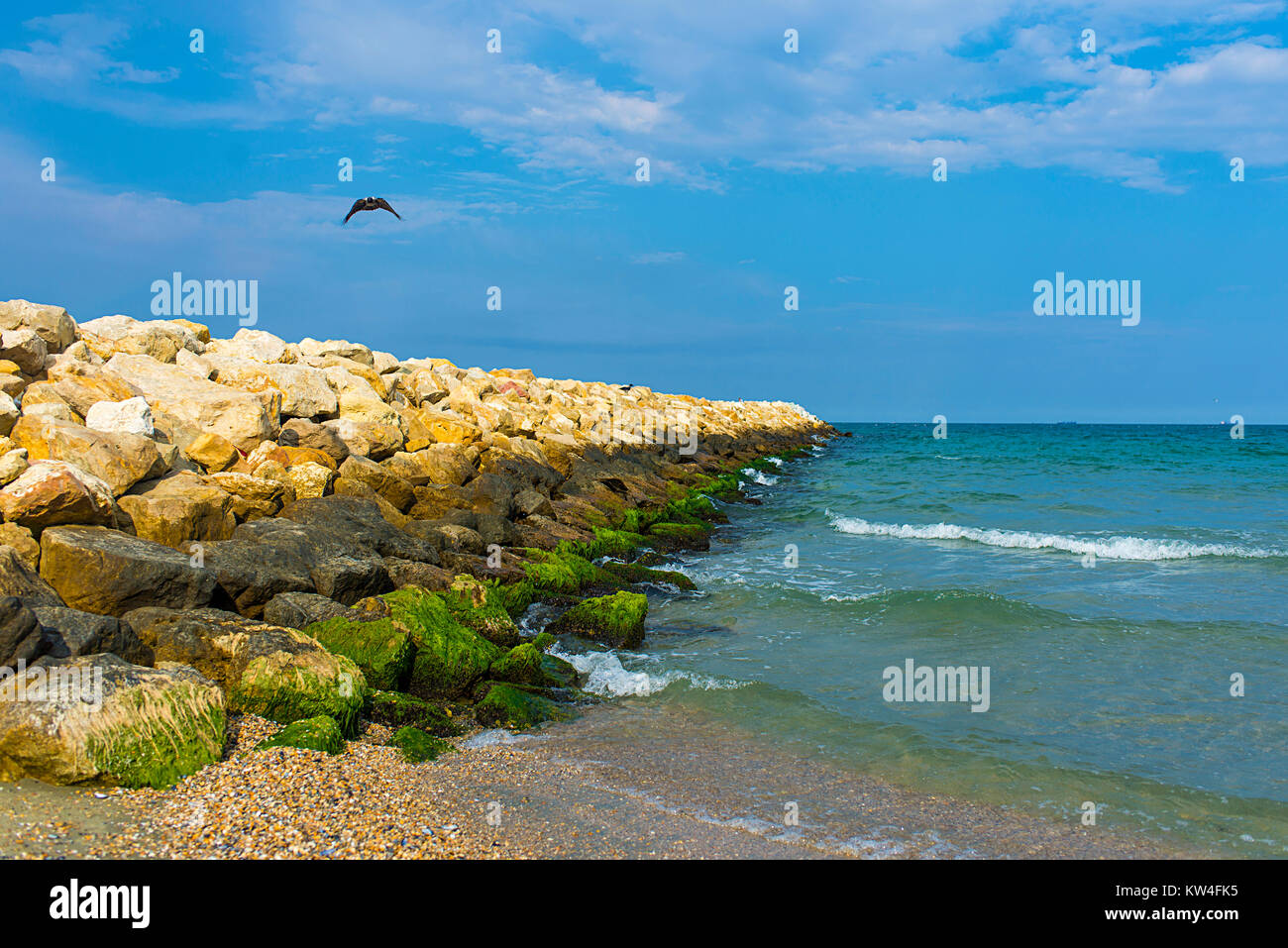 Küste des Schwarzen Meeres in Constanta, Rumänien Stockfoto