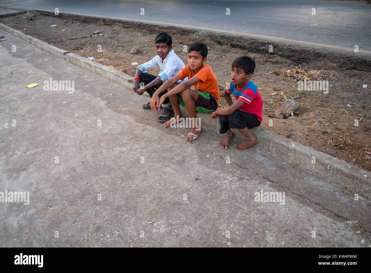 Kinder Geselligkeit in Madh Island Mumbai. Stockfoto