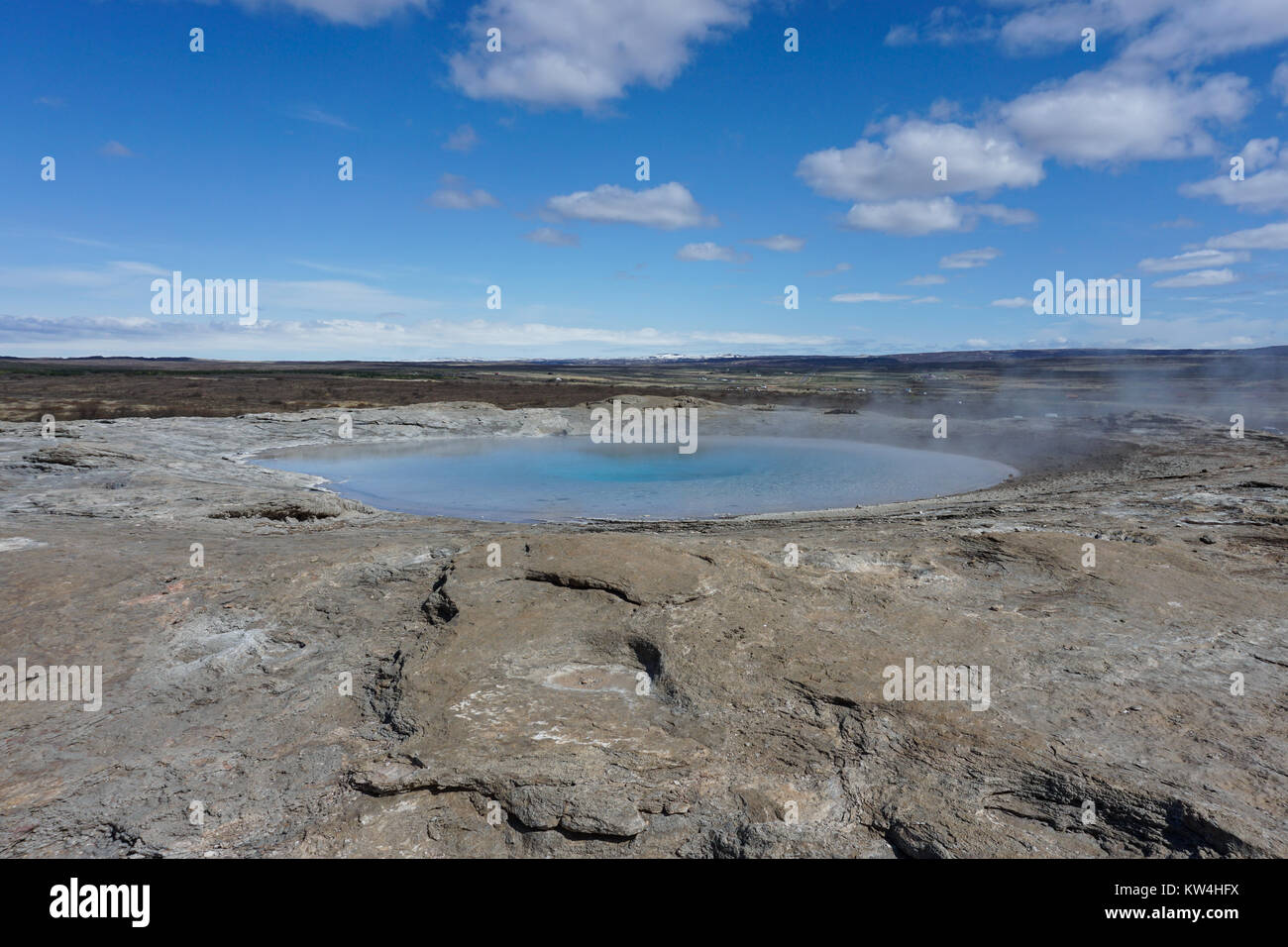 Heißer Frühling in Geysir geothermische Feld in Island. Stockfoto