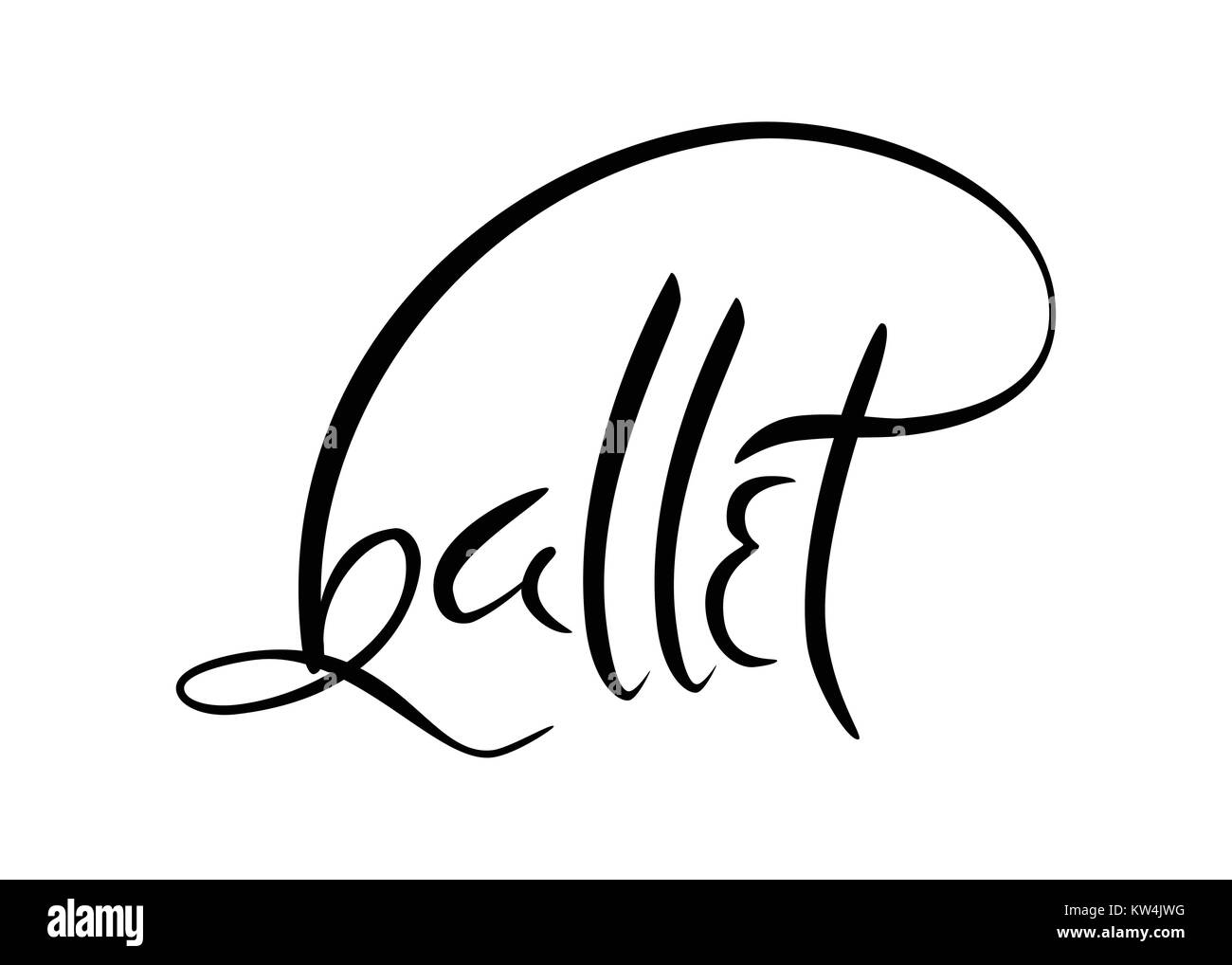 Hand gezeichnet im alten Stil Schriftzug von Word Ballett. Stock Vektor