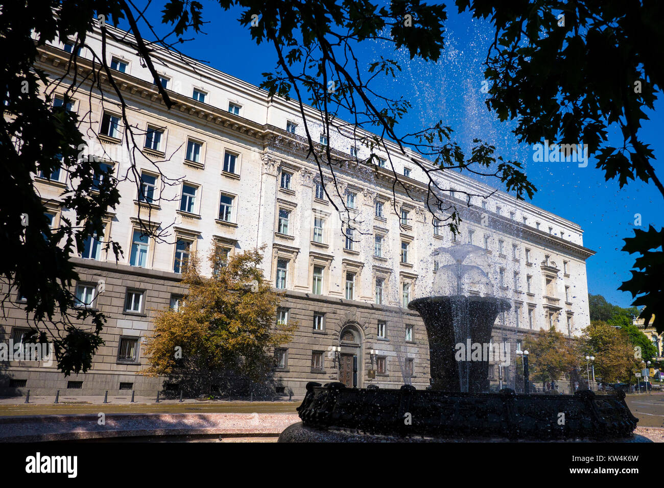 Gebäude der Nationalversammlung der Republik Bulgarien in Sofia Stockfoto