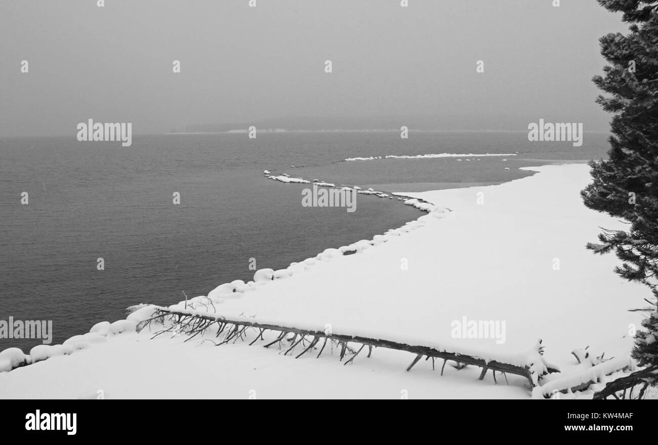 Die Brücke Bay Area am Yellowstone Lake, Yellowstone National Park, Wyoming, November, 2014. Bild mit freundlicher Genehmigung von Jim Peaco/Yellowstone National Park. Stockfoto