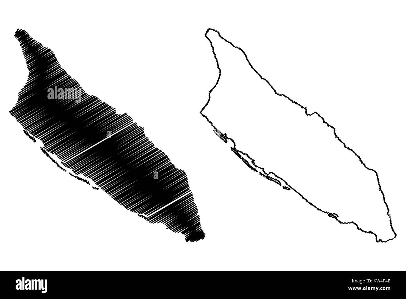 Aruba karte Vektor-illustration, kritzeln Skizze Aruba Inseln Stock Vektor