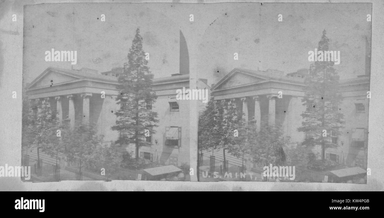 Stereograph der United States Mint in Philadelphia, Pennsylvania, 1900. Von der New York Public Library. Stockfoto