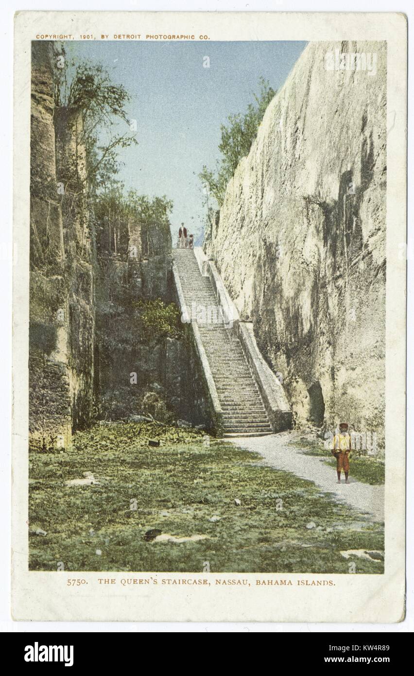 Queen's Treppenhaus, Nassau, Bahamas, 1901. Von der New York Public Library. () Stockfoto