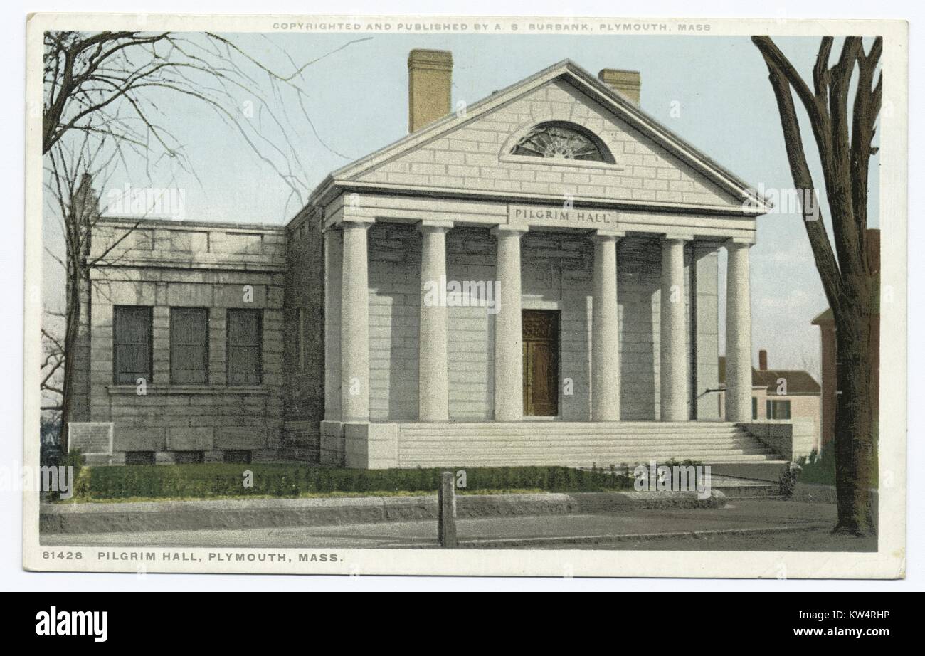 Pilgrim hall Exterior, Plymouth, Massachusetts, USA, 1914. Von der New York Public Library. () Stockfoto