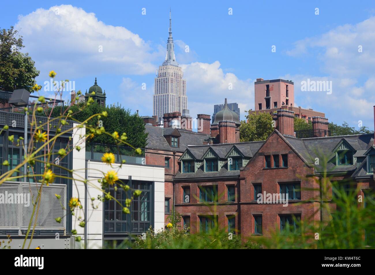 Empire State aus der High Line Stockfoto