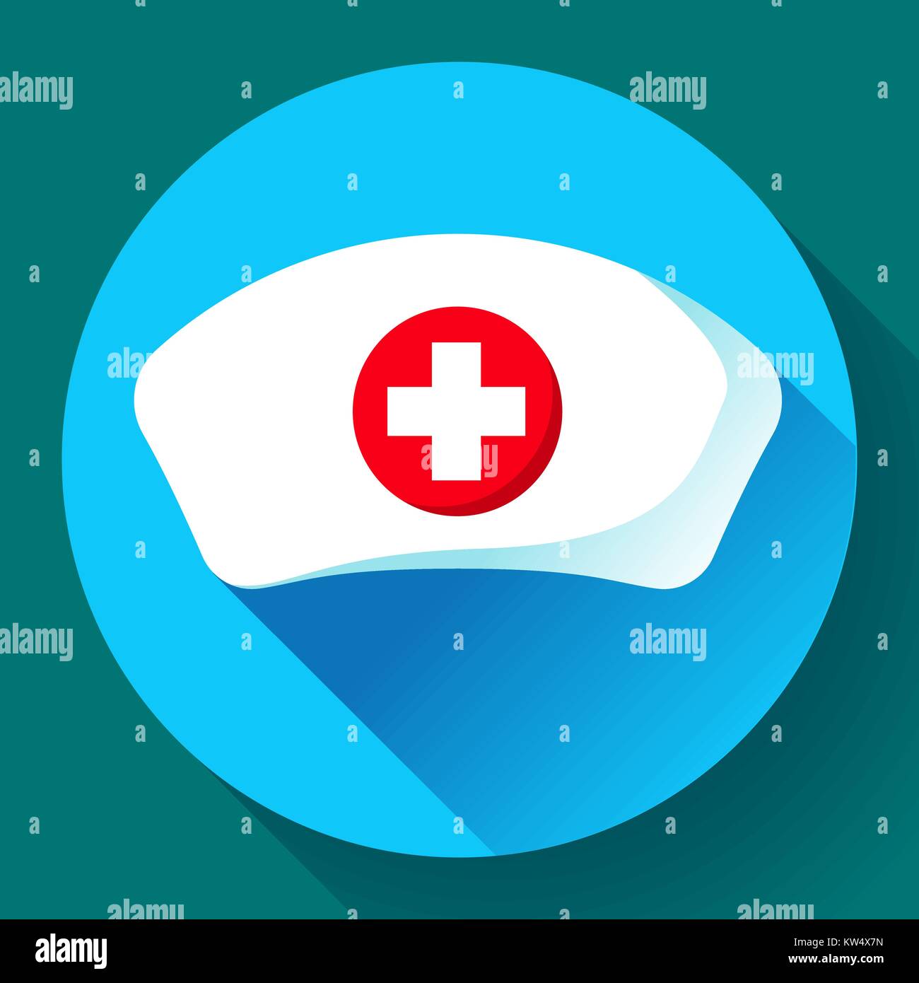 Krankenschwester hut Symbol Vektor flachbild Krankenschwester Symbol Stock Vektor