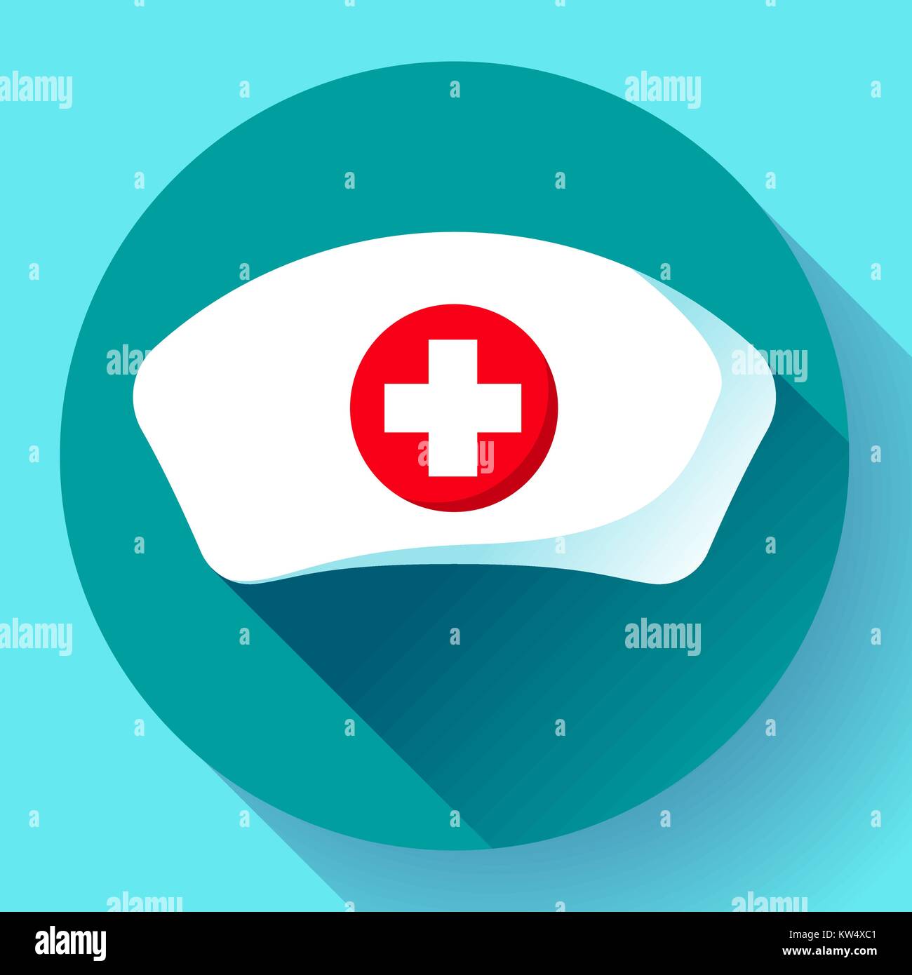 Krankenschwester hut Symbol Vektor flachbild Krankenschwester Symbol Stock Vektor