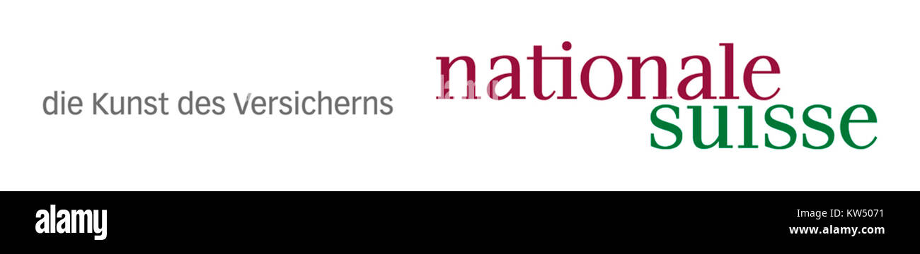 Das Logo der schweizerischen Versicherungsgesellschaft nationale Suisse steht für die lange Geschichte und das Engagement der Marke für Finanzdienstleistungen und Sicherheit in der Schweiz und darüber hinaus. Stockfoto