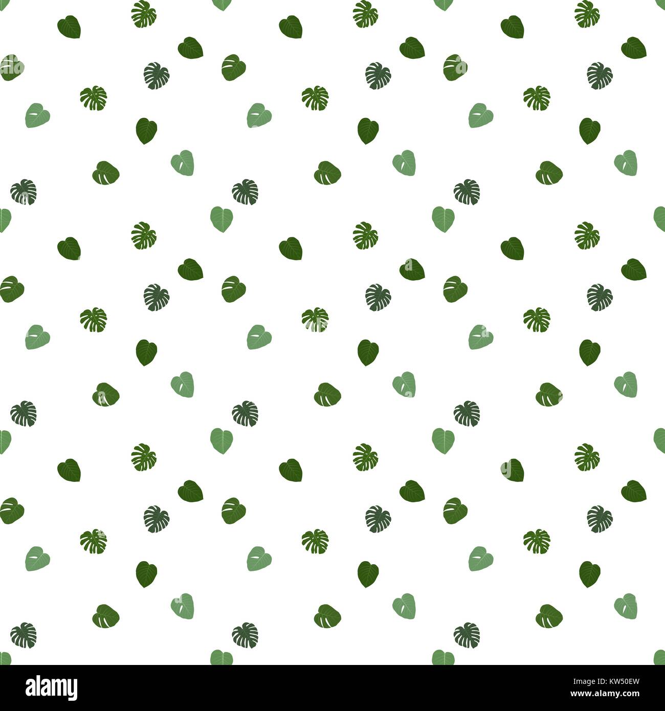 Bunte naturalistischen grüne Blätter am Zweig. Nahtlose Muster. Vector Illustration. Stock Vektor