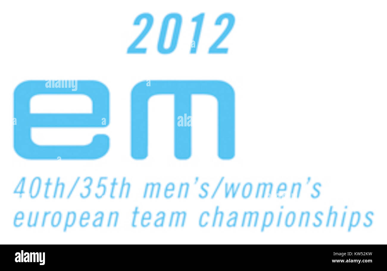 Das Logo der Mannschafts EM 2012 repräsentiert die deutsche Fußballnationalmannschaft für die UEFA-Fußball-Europameisterschaft 2012. Es enthält Designelemente, die mit dem Turnier und dem Logo des Teams verknüpft sind. Stockfoto