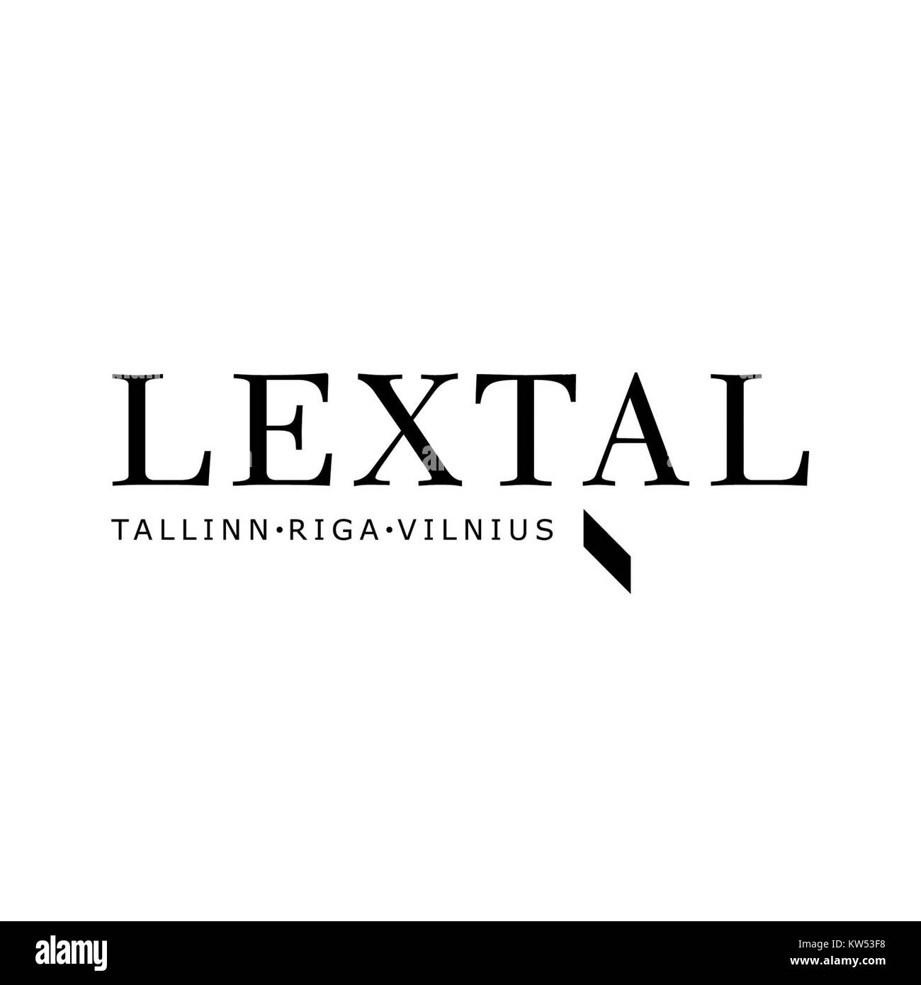 Das Logo von LEXTAL, einer prominenten Anwaltskanzlei, besticht durch ein schlankes und modernes Design. Das Logo der Firma steht für den Schwerpunkt auf juristischer Exzellenz und bietet Expertendienstleistungen in verschiedenen Rechtsbereichen. Stockfoto