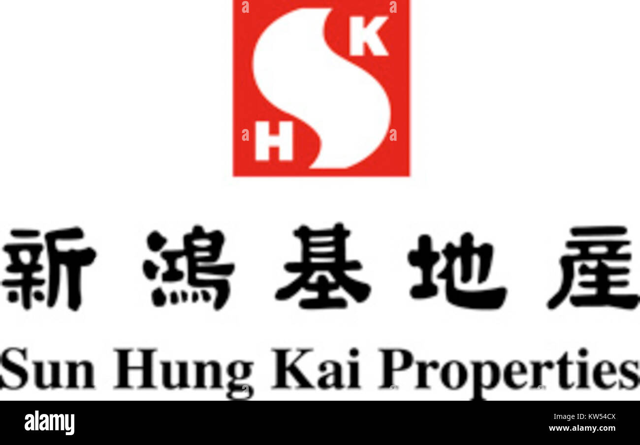 Das aktualisierte Logo von SHKP (Sun Hung Kai Properties) spiegelt sein modernes Branding und seinen Fokus auf Immobilien wider. Stockfoto