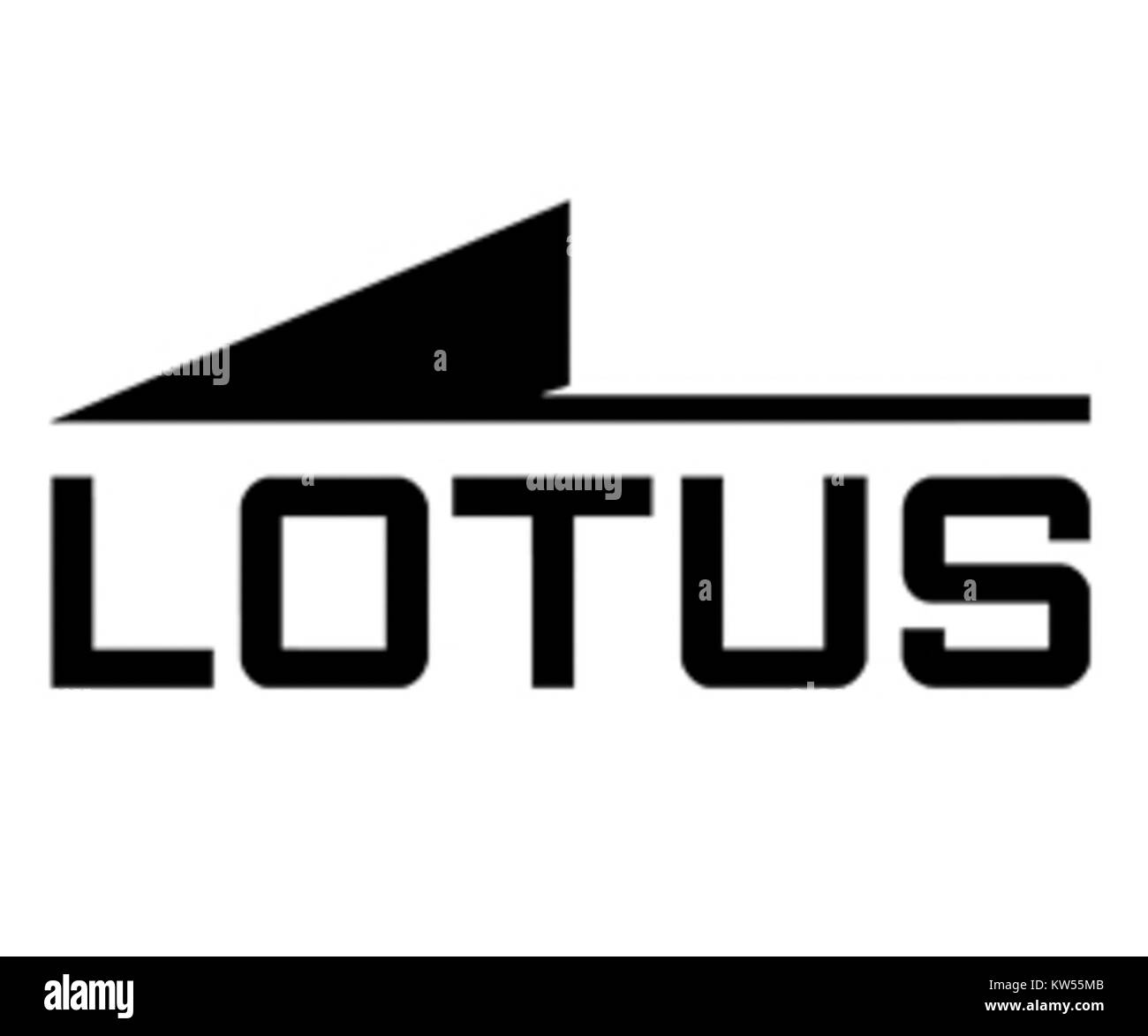 Das Lotus-Logo repräsentiert die britische Automobilmarke, die für ihre leistungsstarken Sportwagen bekannt ist. Das Design spiegelt den Fokus der Marke auf Technik, Geschwindigkeit und Innovation in der Automobilindustrie wider. Stockfoto