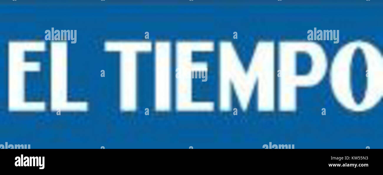 Das „El Tiempo“-Logo repräsentiert eine der führenden Zeitungen Kolumbiens mit Sitz in BogotÃ¡, bekannt für seine Berichterstattung über nationale und internationale Nachrichten, Politik und Kultur. Stockfoto