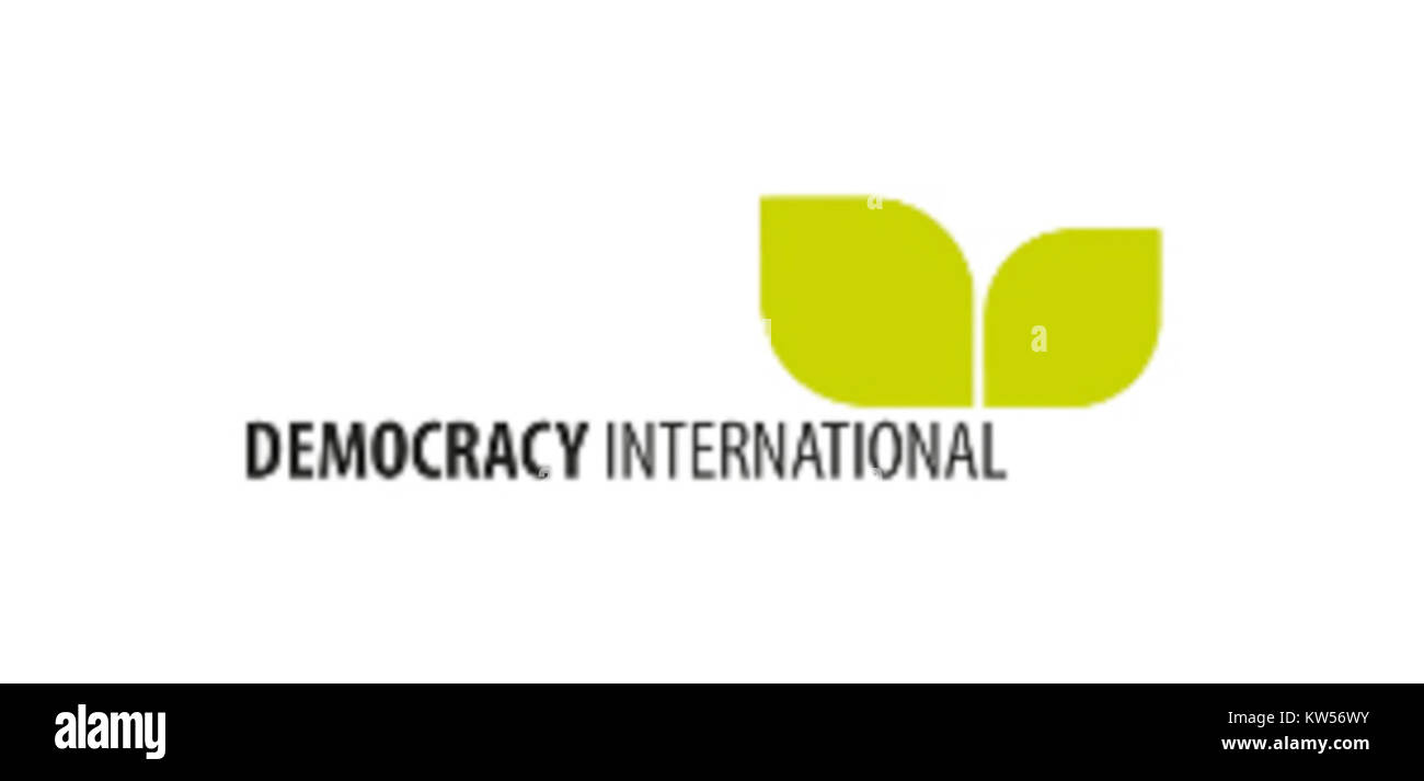 Das Logo von Democracy International repräsentiert eine Organisation, die sich auf die weltweite Förderung demokratischer Praktiken konzentriert. Sie ist Ausdruck des Engagements für die Förderung der Demokratie und der Bürgerbeteiligung durch globale Initiativen und Bemühungen um Fürsprechungen. Stockfoto