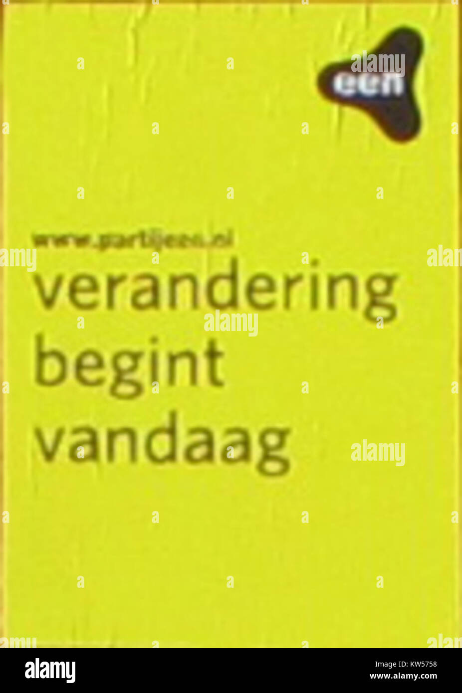 Die Partij een 2010 bezieht sich wahrscheinlich auf eine politische Partei oder ein Ereignis im Jahr 2010, aber für eine genaue Bildunterschrift ist noch eine weitere Klärung erforderlich. Stockfoto