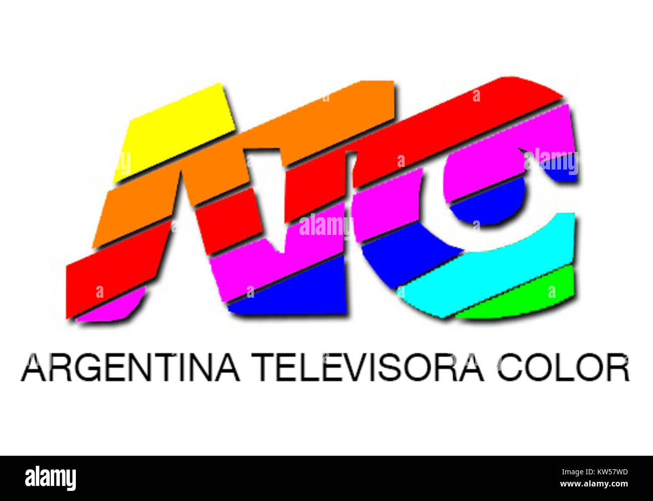 Logotipo de Argentinien Televisora Farbe ATC 1987 1998 Stockfoto