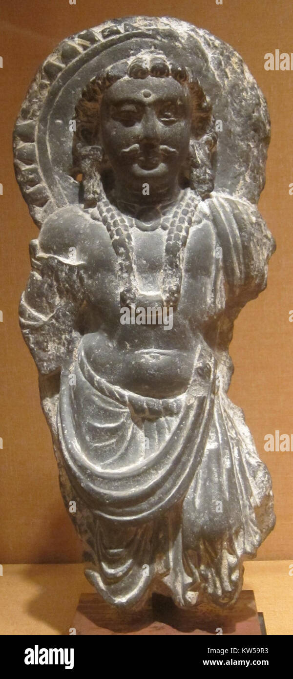 Bodhisattva, Pakistan, Gandhara, 3. 4. Jahrhundert CE, grau Schiefer, HAA Stockfoto