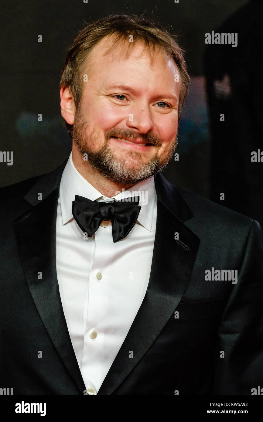 Regisseur Rian Johnson besucht die Europäische Premiere von Star Wars - Der letzte Jedi in der Royal Albert Hall am Dienstag, den 12. Dezember 2017. Stockfoto
