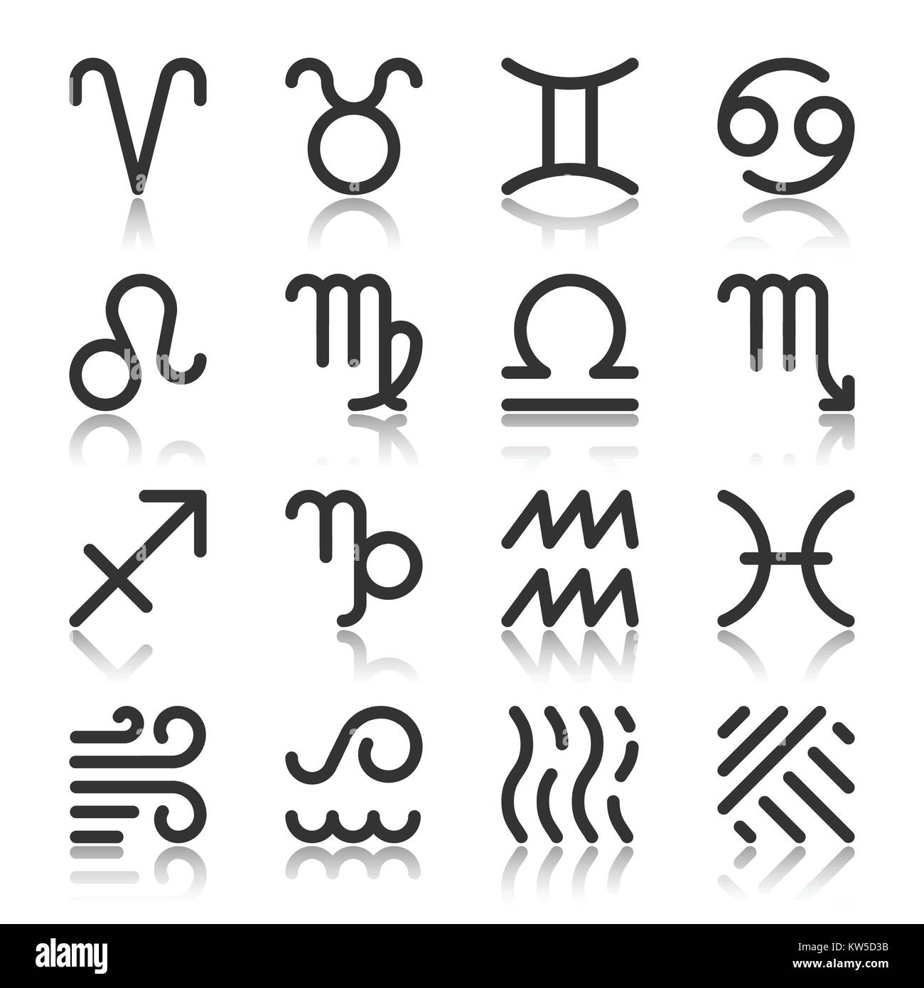 Zodiac sign gemini outline Fotos und Bildmaterial in hoher Auflösung