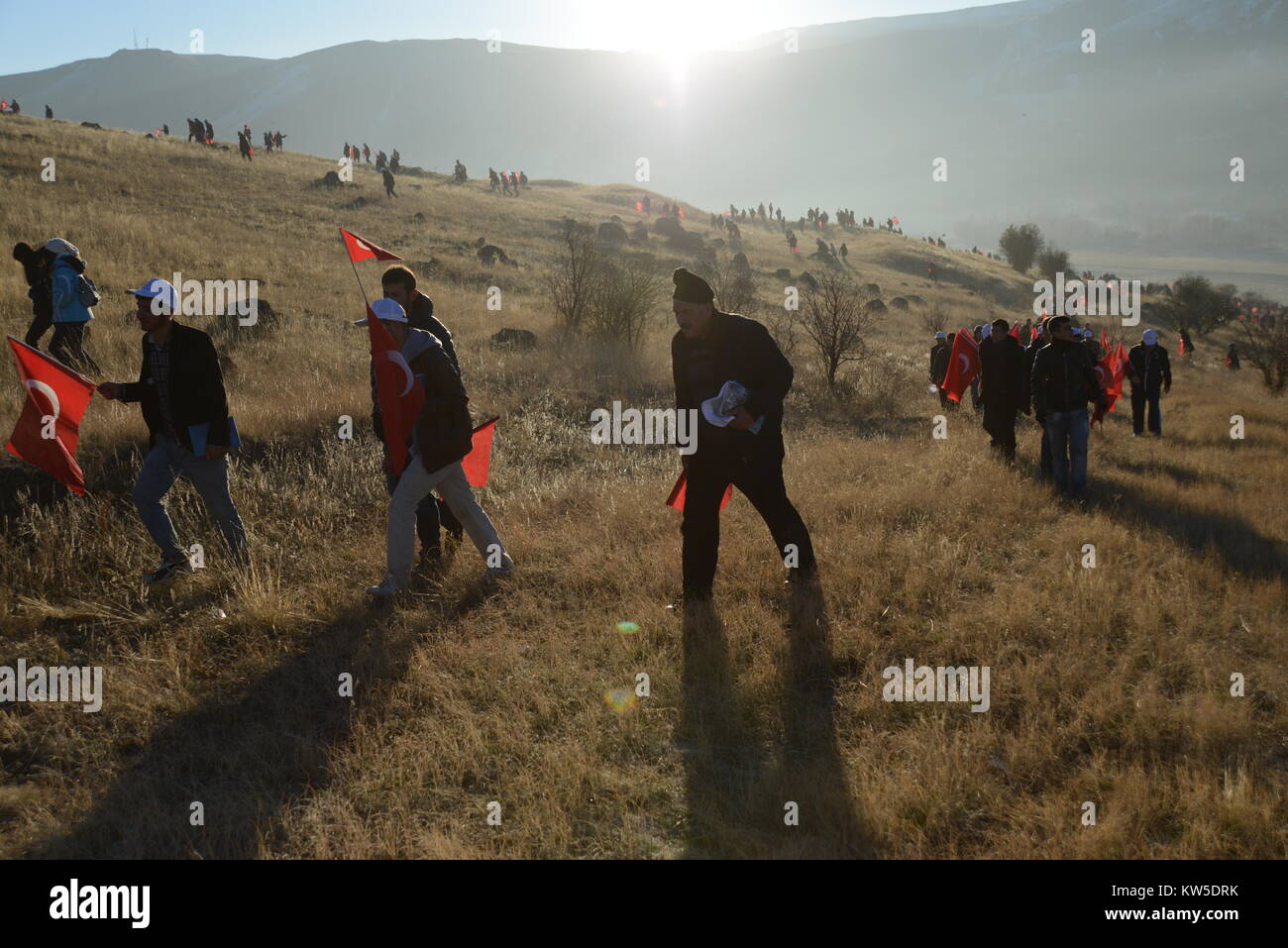 Oktober 9,2014 ERZURUM TÜRKEI. Feier der Sieg der Russischen türkische Krieg, der 1877 geschah. Jährliche März der Erzurum Menschen nach vorn Lin Stockfoto