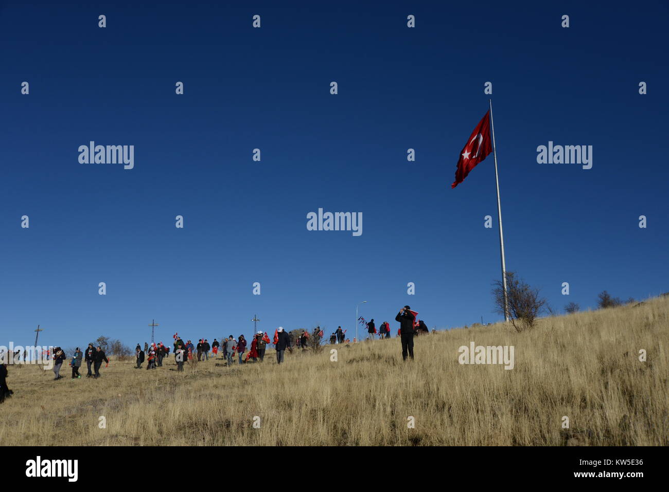 Oktober 9,2014 ERZURUM TÜRKEI. Feier der Sieg der Russischen türkische Krieg, der 1877 geschah. Jährliche März der Erzurum Menschen nach vorn Lin Stockfoto