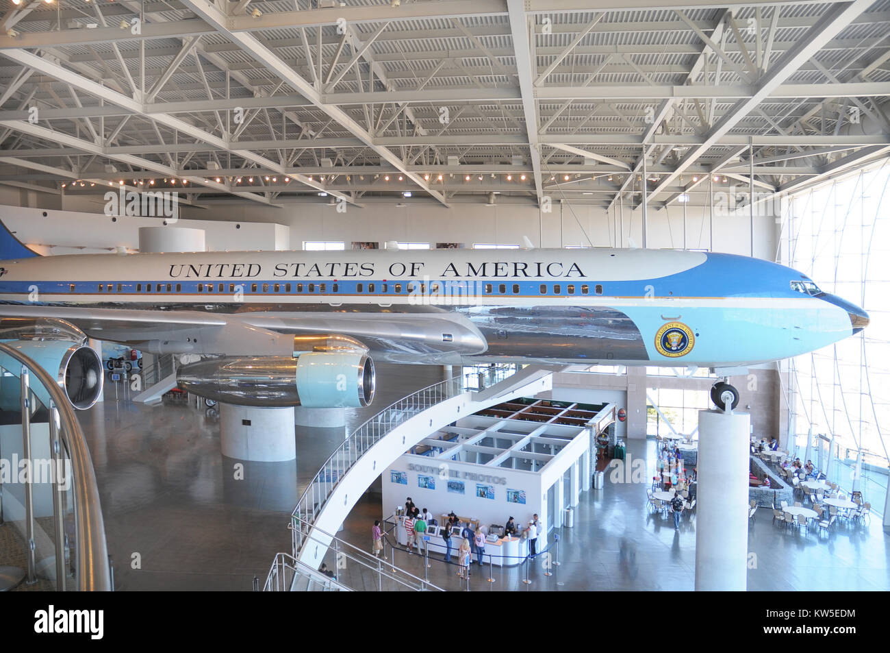 SIMI Valley, CA - 24. Juli 2010: Air Force One auf der Reagan Presidential Library in Simi Valley. Die Flugzeuge sind Teil eines fortlaufenden Eve Stockfoto