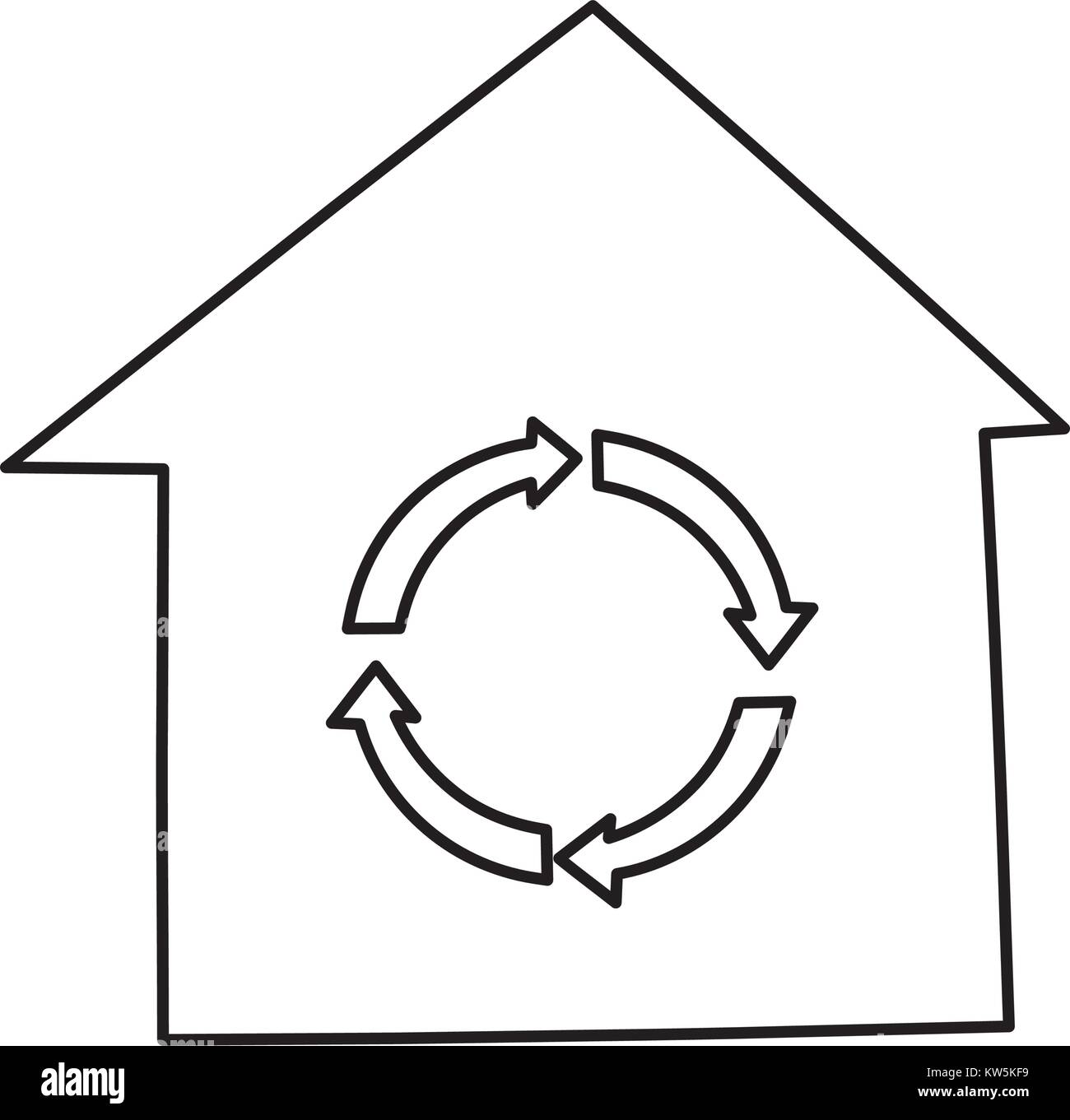 Recycling Haus symbol Cartoon Stock Vektor