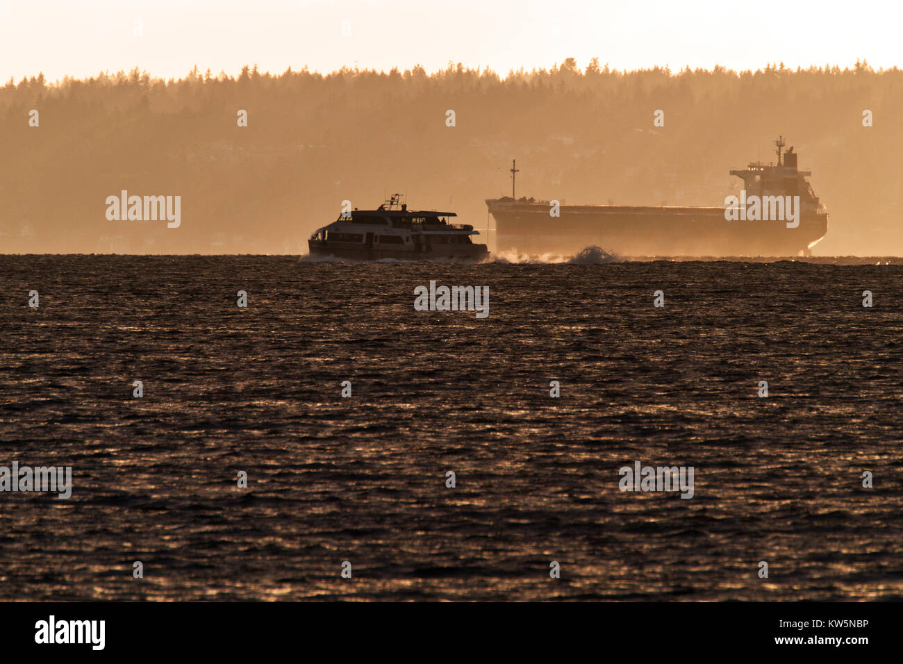 Fähre von Seattle nach Vashon Island nur Passagiere, Puget Sound, Washington, USA Stockfoto