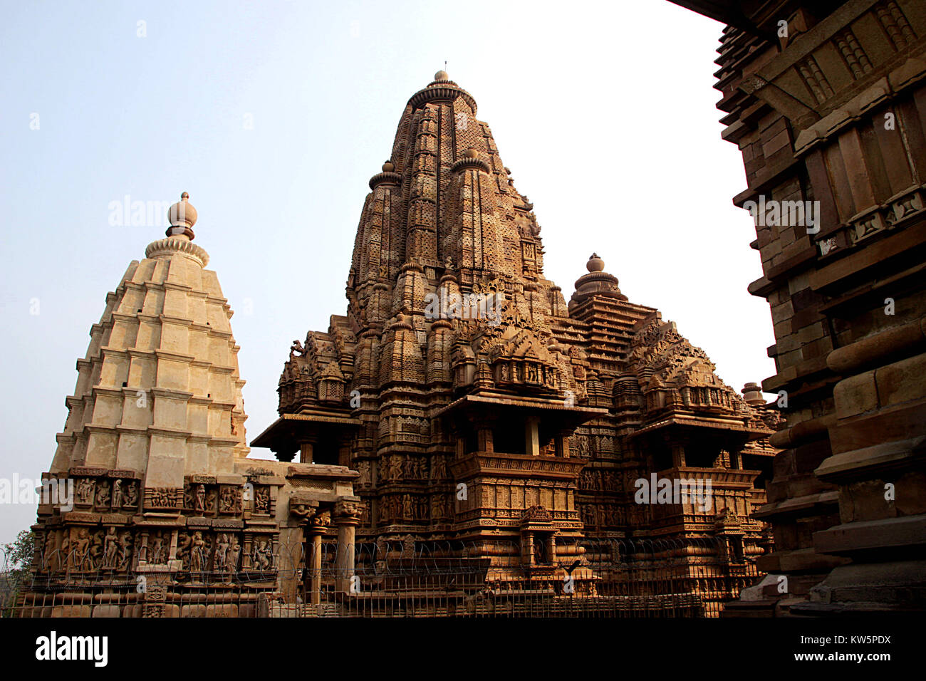 Rückseite Blick auf Lakshman Tempel unter westlichen Gruppe der Tempel von Khajuraho, Madhya Pradesh, Indien, Asien Stockfoto