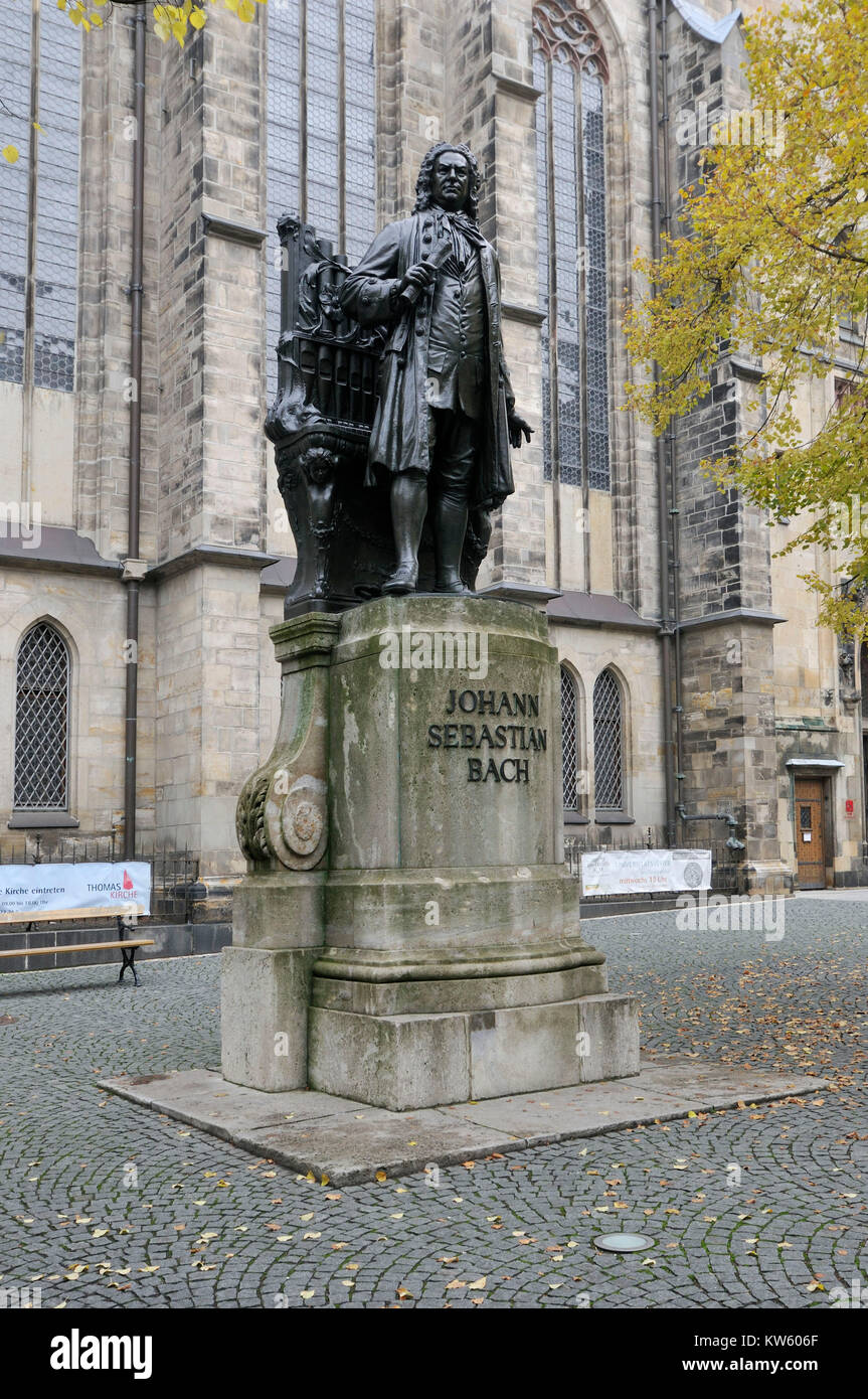 Leipzig bach Denkmal, Leipziger Bachdenkmal Stockfoto