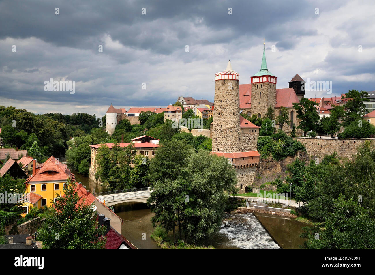 Blick auf die Altstadt von Bautzen,, Altstadtansicht von Bautzen Stockfoto