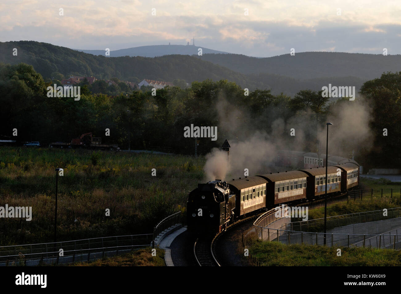 Harzer kleiner Straße, Harzer Schmalspurbahn Stockfoto
