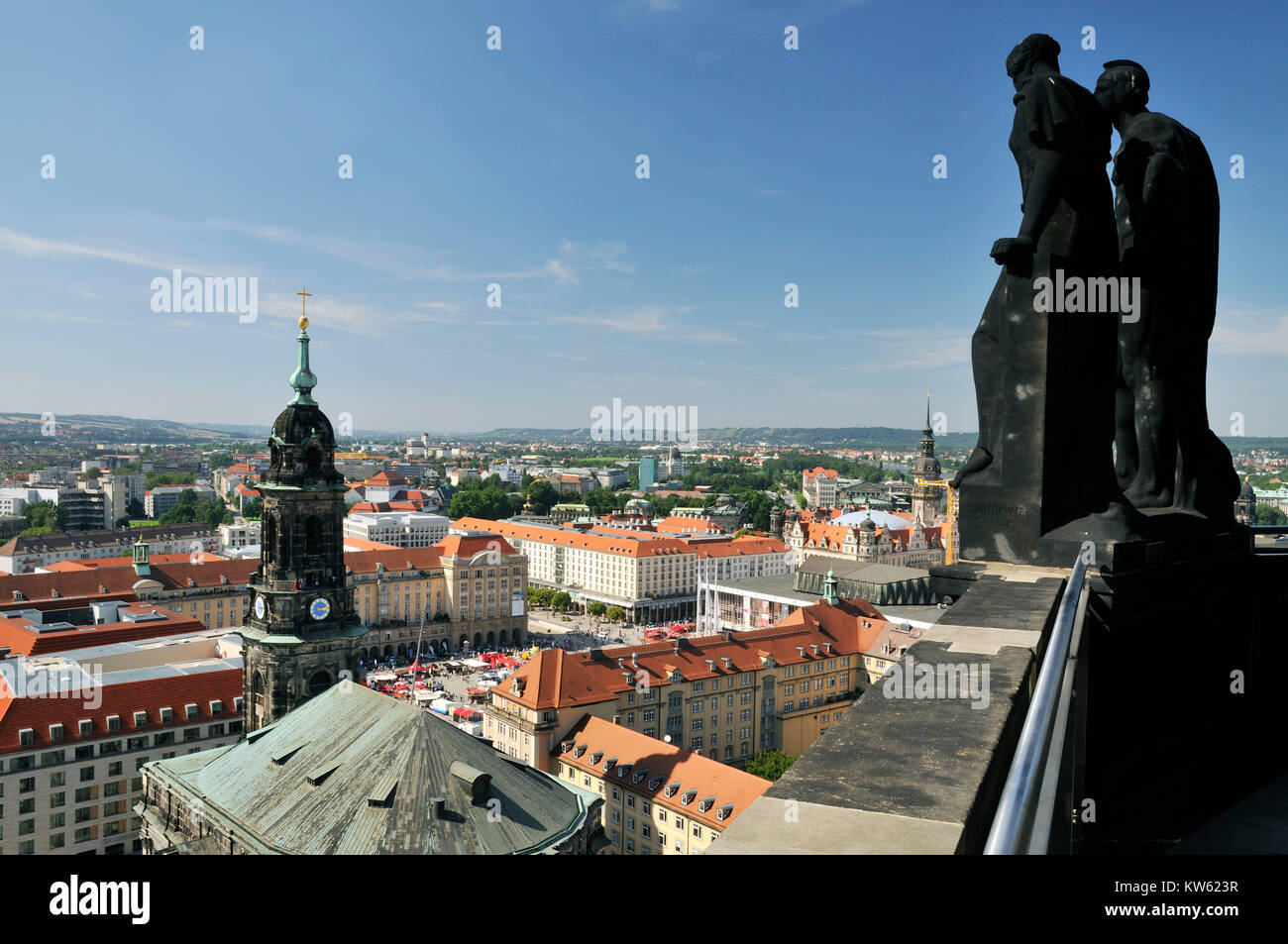 Dresden der Rathausturm, Dresden vom Rathausturm Stockfoto