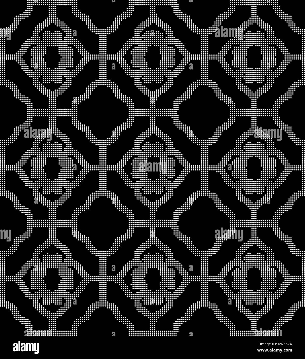 Halbton runden schwarzen nahtlose Hintergrund Kurve Kreuz Fenster Gitter Stock Vektor
