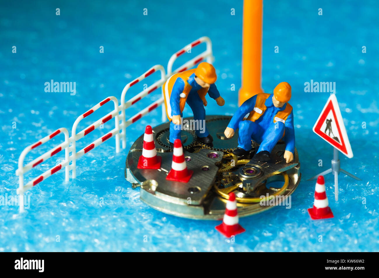 Konzeptionelle Mechanismus watch street Arbeitnehmer Stockfoto