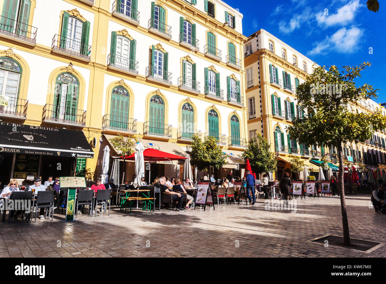 Malaga Picasso Geburtsort Plaza de la Merced in der Altstadt, Malaga Spanien Stockfoto