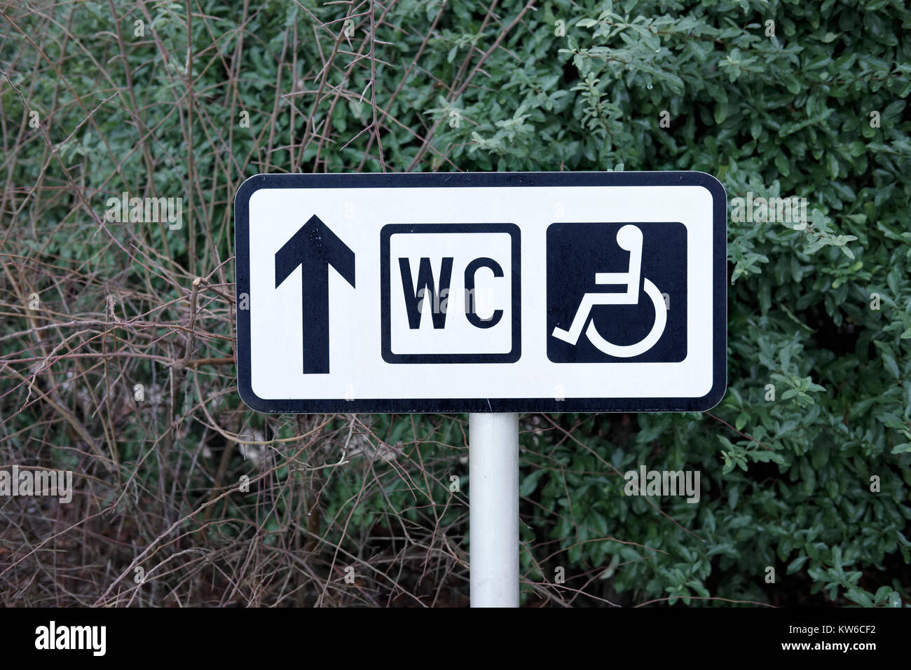 Behinderte Öffentliche WC WC Schild Stockfoto