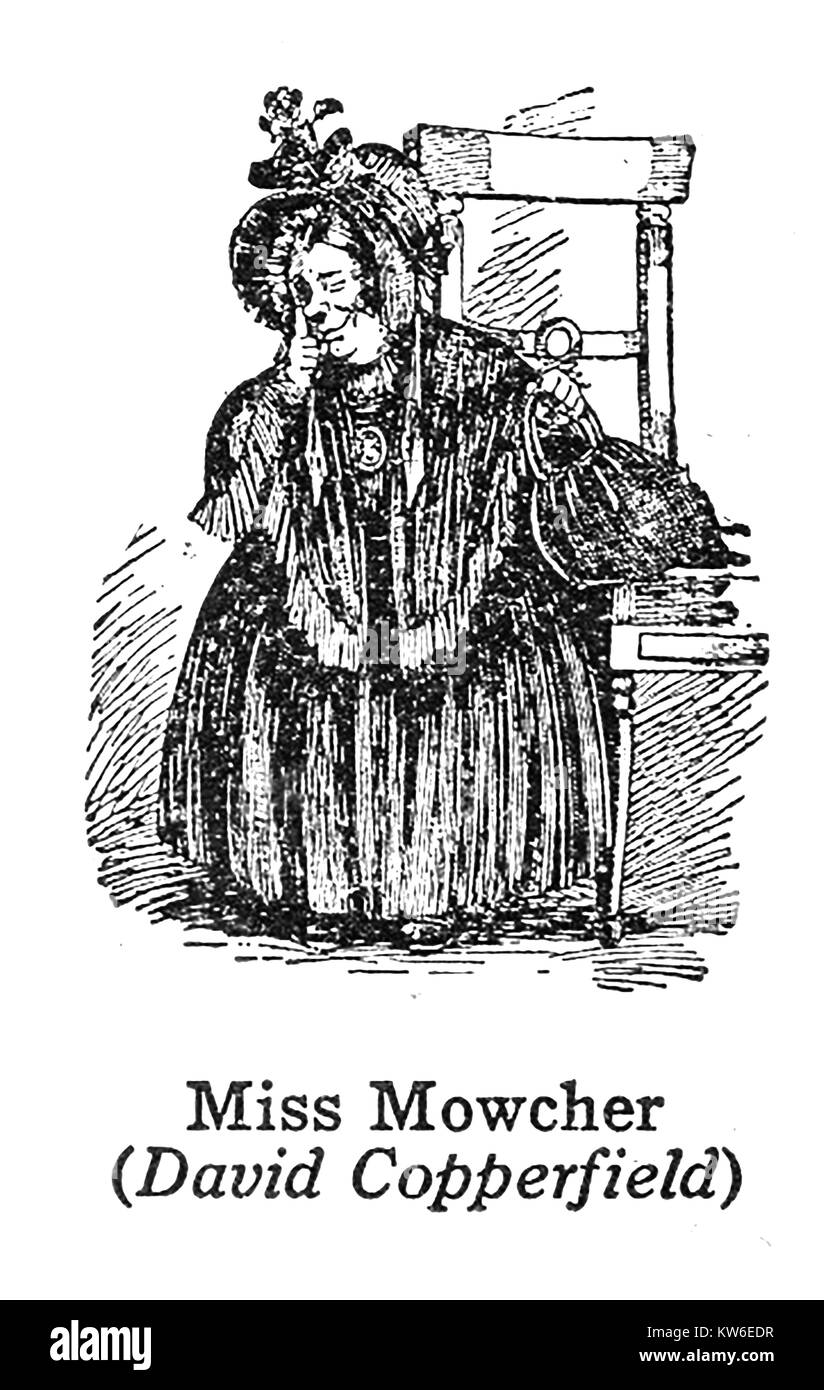 Charles Dickens 1812 bis 1870 - Dickens Charaktere-1930 Illustration - Miss Mowcher von 'David Copperfield' Stockfoto