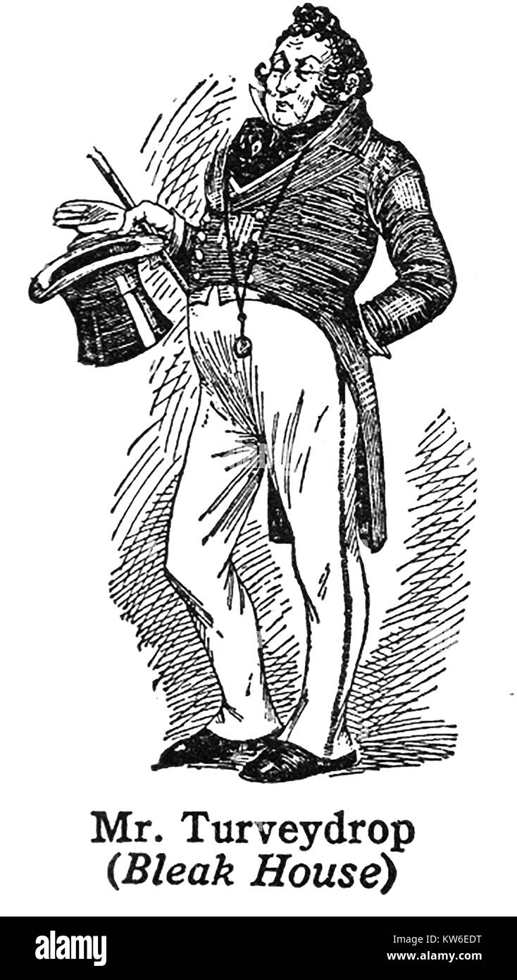 Charles Dickens 1812 bis 1870 - Dickens Charaktere-1930 Illustration - Herr Turveydrop von "Bleak House" Stockfoto